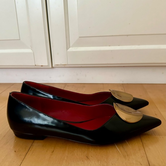 Tory Burch Patos Flats Patent Black 10M - Picture 7 of 8